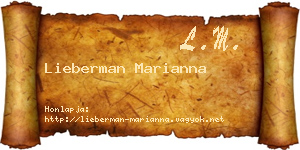 Lieberman Marianna névjegykártya